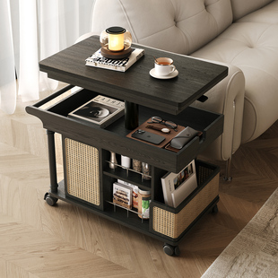 全慕不占地方茶几小户型折叠客厅新款沙发升降家用推车可移动边几