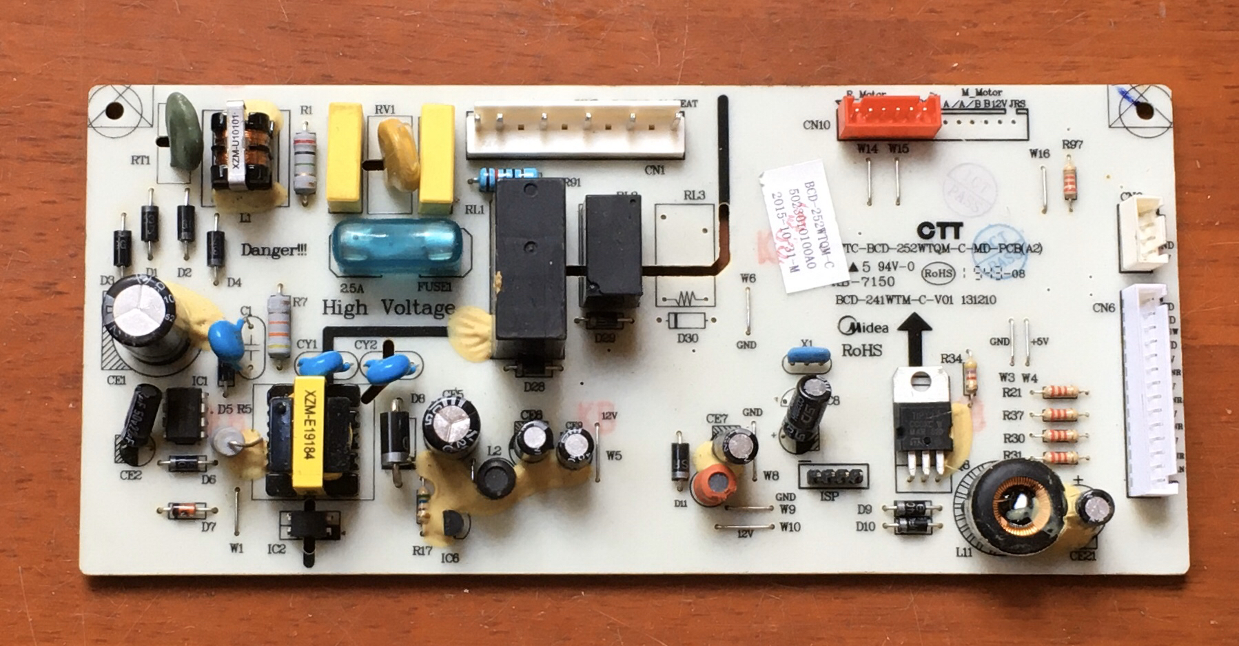 美的冰箱主板 BCD-251WTM BCD-241WTM-C-V01 BCD-252WTQM-C-MDPCB