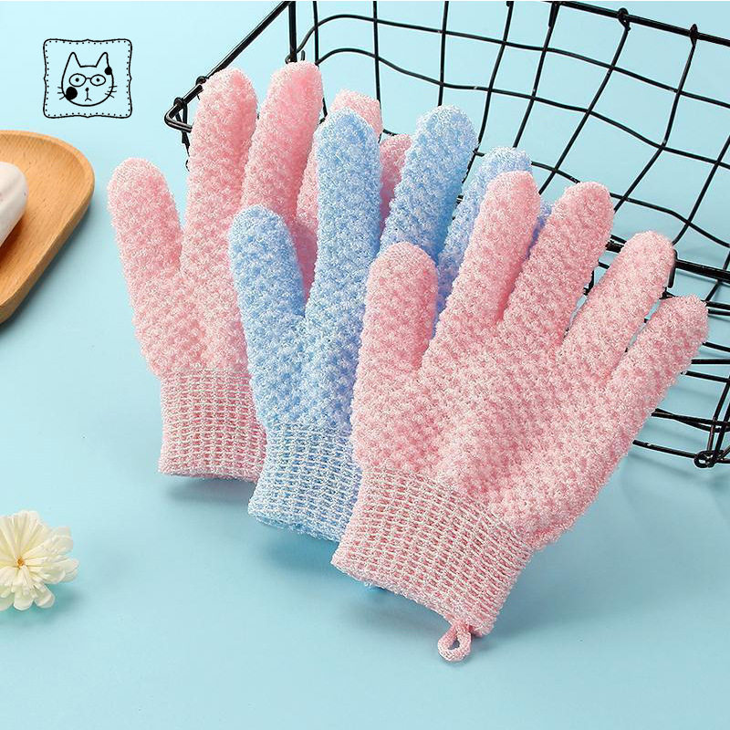 沐浴手套搓背搓角质层磨砂手套五指沐浴手套家用洗澡巾Y17