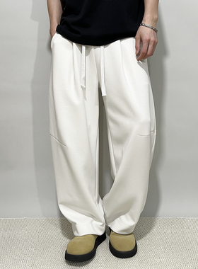 FPASCA小众设计阔版弯刀裤秋季垂感宽松潮牌老钱风轻奢阔腿休闲裤