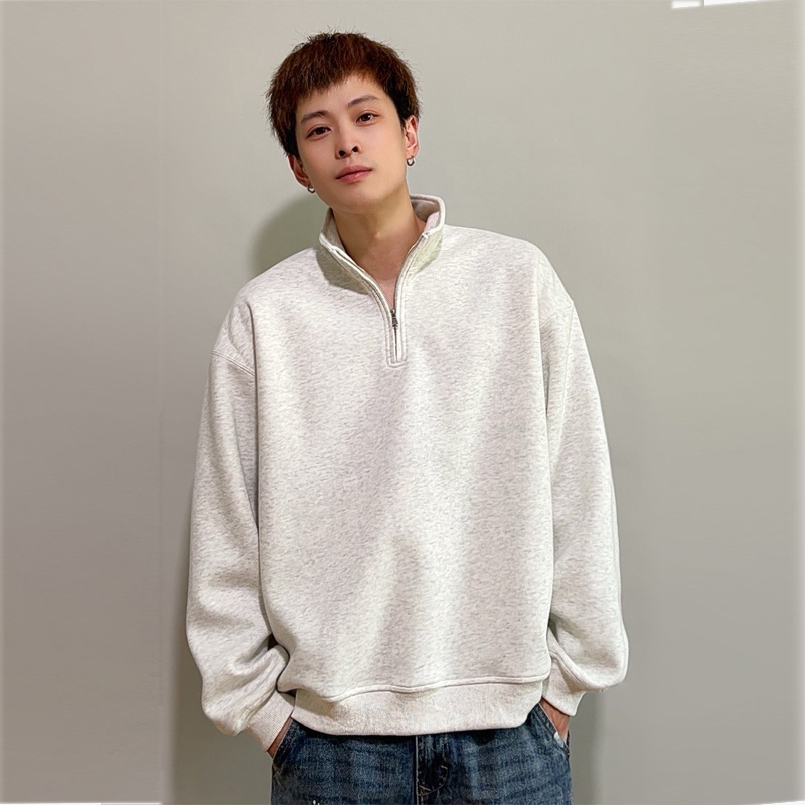 FPASCA国潮美式复古半拉链卫衣男款秋冬季百搭重磅休闲青少年上衣,男装,卫衣,淘宝优惠券,粉丝福利购,淘宝优惠卷