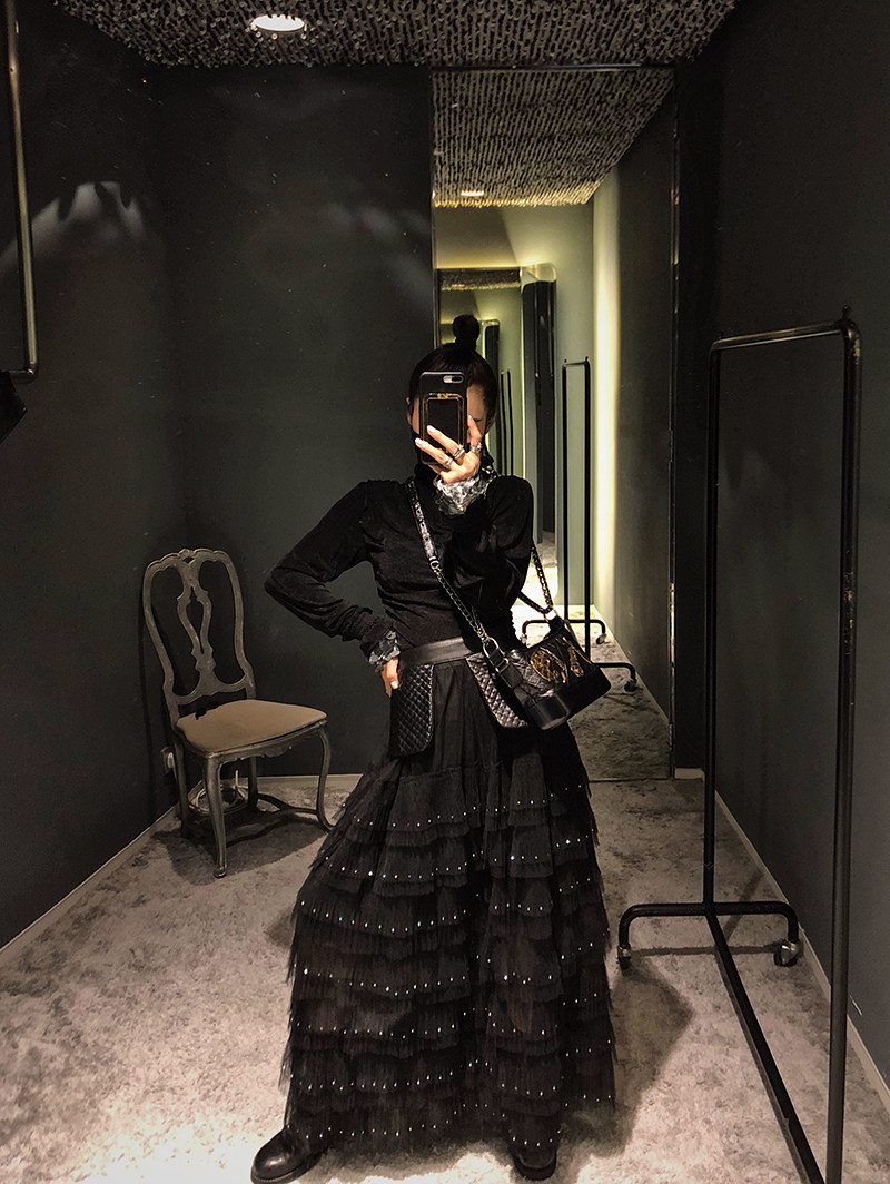 2件328】皮革拼接網紗半身裙女2019秋季新款中長蓬蓬仙女百褶裙子在類目 女裝/女士精品, 半身裙中 - 來自Buy2taobao.com提供專業的淘寶代購服務