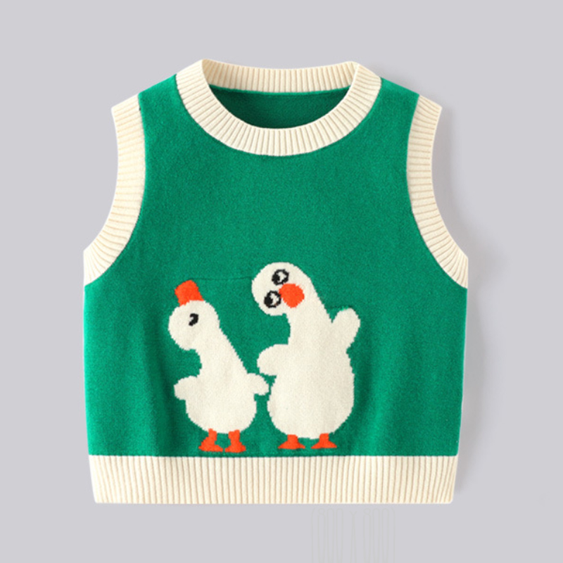 休闲秋冬季中性棉线鸭子毛线背心