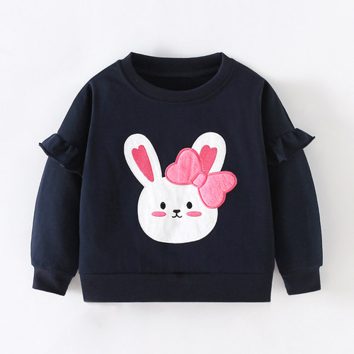春秋季女童细毛圈可爱兔子卫衣