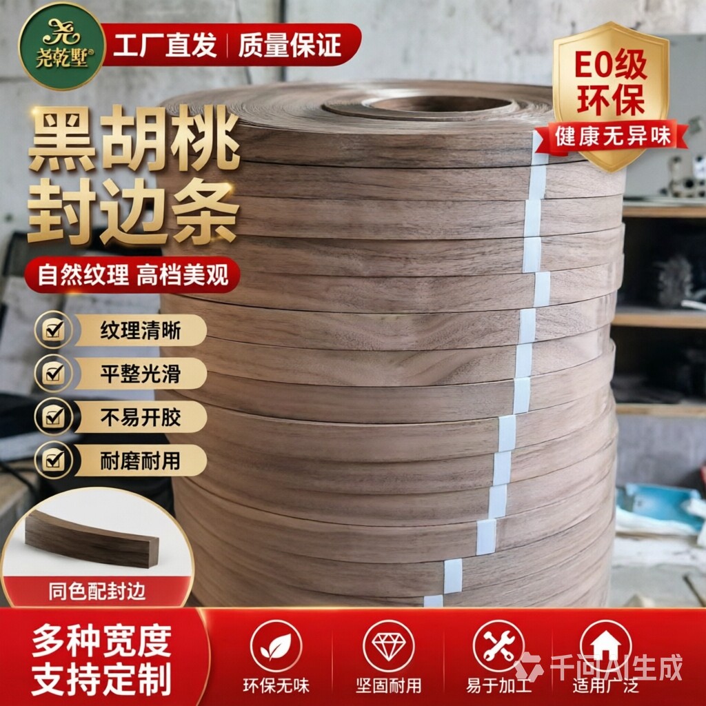 高品质【北美黑胡桃板材封边条】泰柚实木封边条樱桃板材封边条