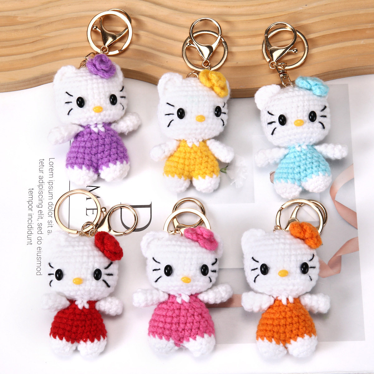 念毛线手工编织HelloKitty挂件手机壳钥匙扣包包挂件配饰礼品礼物