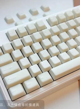 汉白玉键帽原厂高度乳白色极简ABS二色注塑机械键盘键帽wooting