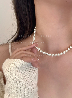 轻奢镭射猫眼珠串珠项链手链女重工个性时尚气质百搭颈链锁骨链