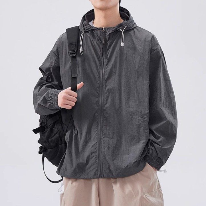 户外冰丝轻薄款连帽防晒衣男2025夏季新款防紫外线透气防晒服外套