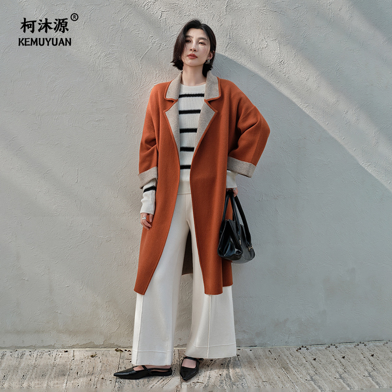 2025新款山羊绒大衣中长款