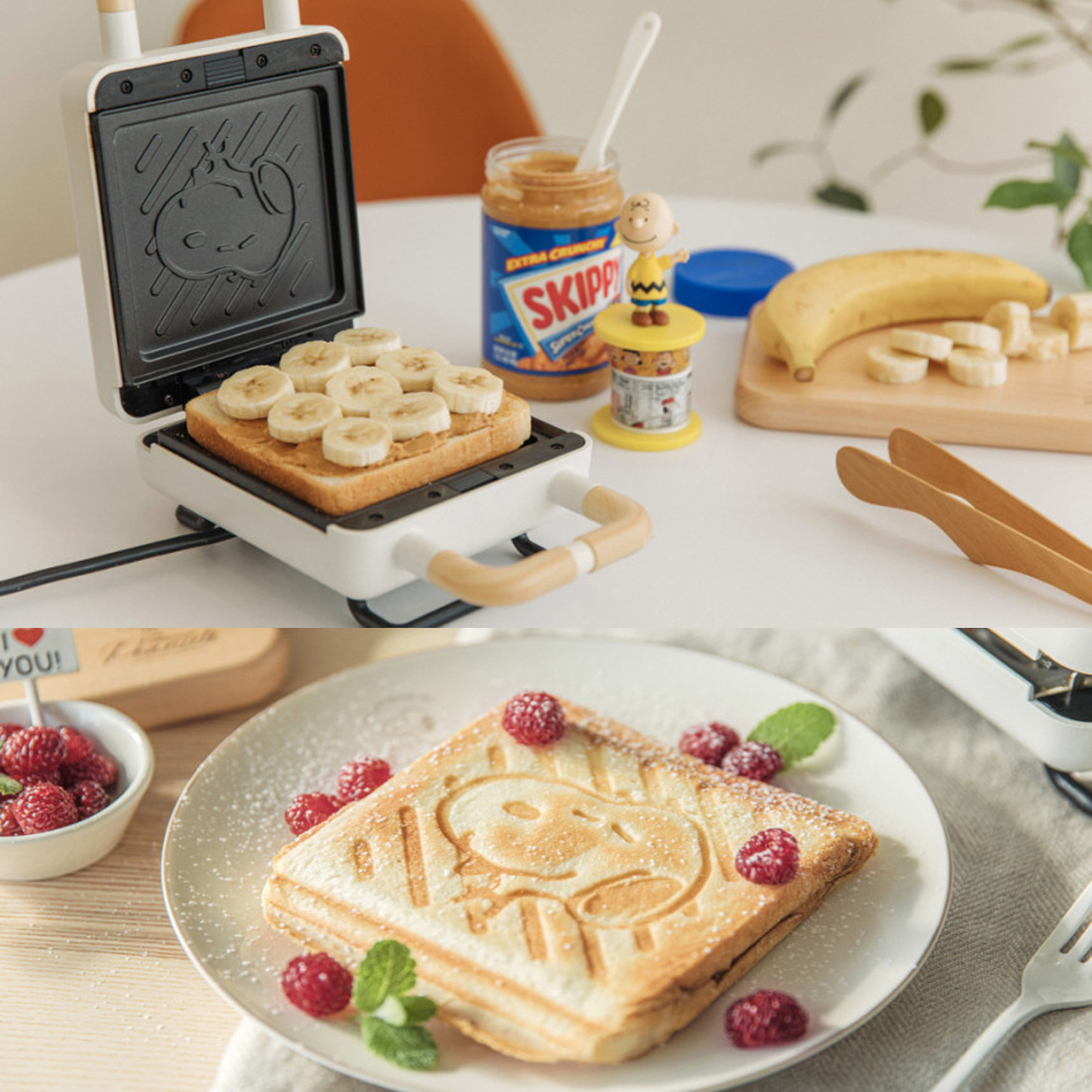 韩国进口史努比三明治机早餐机华夫饼机烤面包煎蛋机多功能料理机