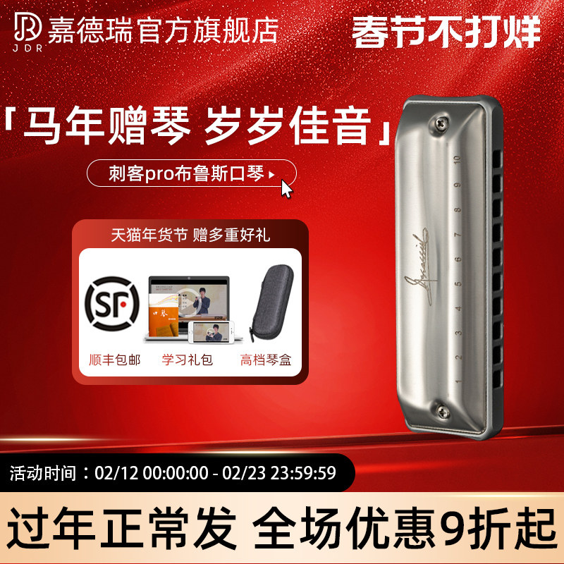 JDR嘉德瑞AssassinPro刺客布鲁斯蓝调十孔口琴10孔C专业演奏paddy