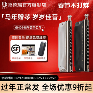 jdr嘉德瑞半音阶口琴12孔C调GM-0648专业演奏初学者学生入门练习