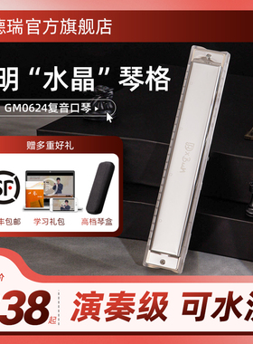 jdr嘉德瑞24孔复音口琴c调GM0624正品高级成人初学者专业演奏级