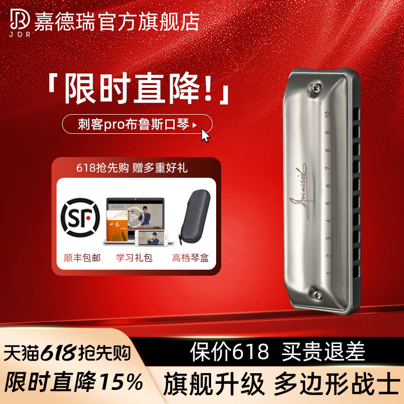 JDR嘉德瑞AssassinPro刺客布鲁斯蓝调十孔口琴10孔C专业演奏paddy