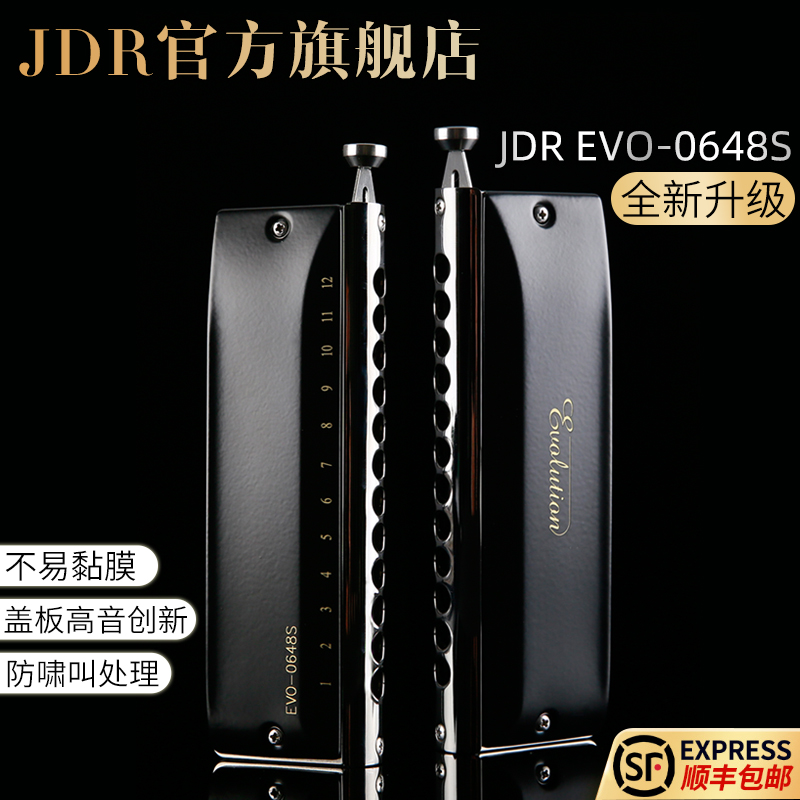 JDR嘉德瑞半音阶口琴12孔C调EVO-0648s初学者学生练习专业演奏款
