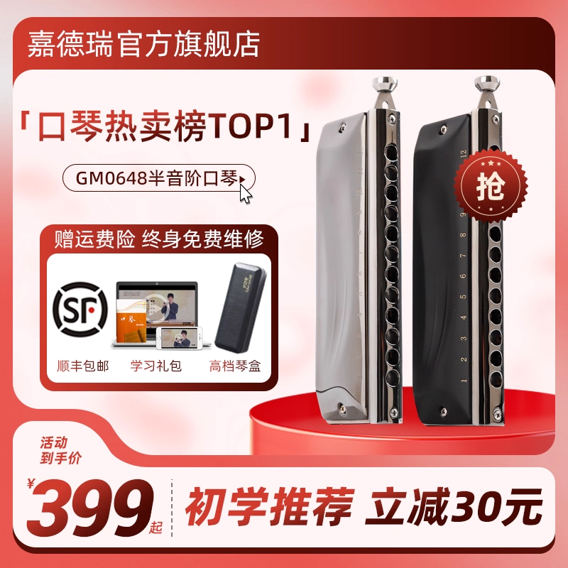 初学者推荐JDR-GM0648半音阶口琴