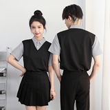 714-D3081P45控69/2025夏季条纹拼接假两件工作服衬衫发型师餐厅，男装衬衫，星座714(原C313)