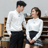 714-D411P45/情侣装2026秋季韩版修身工作服衬衫纯色潮流装S-5XL，男装衬衫，星座714(原C313)