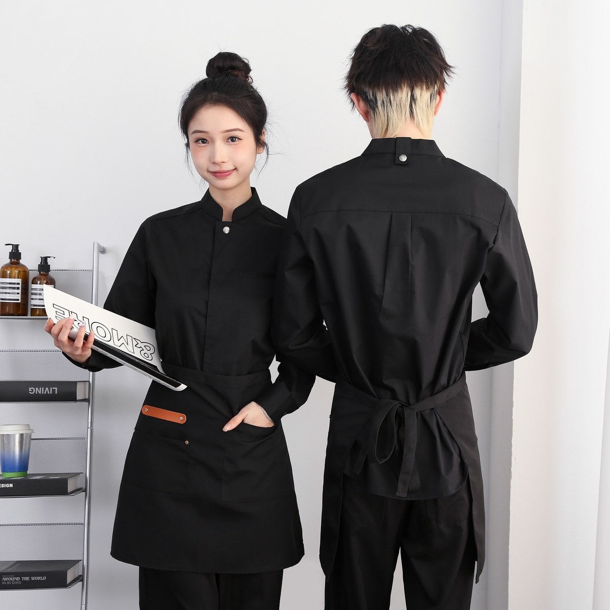 714-H3073P55控79/2025春季新款日系理发奶茶店餐厅工作服衬衫,男装衬衫,星座714(原C313)