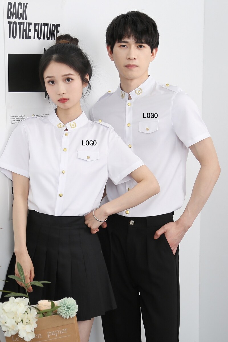 714-D607P45控69/2025新款夏季短袖空少工作服立领ktv酒吧制服,男装T恤,星座714(原C313)
