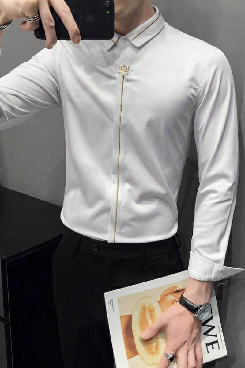 C314-D616P45/自拍店主风2025春季韩版男工作服衬衫潮流衬衣S-5XL,男装衬衫,星座714(原C313)
