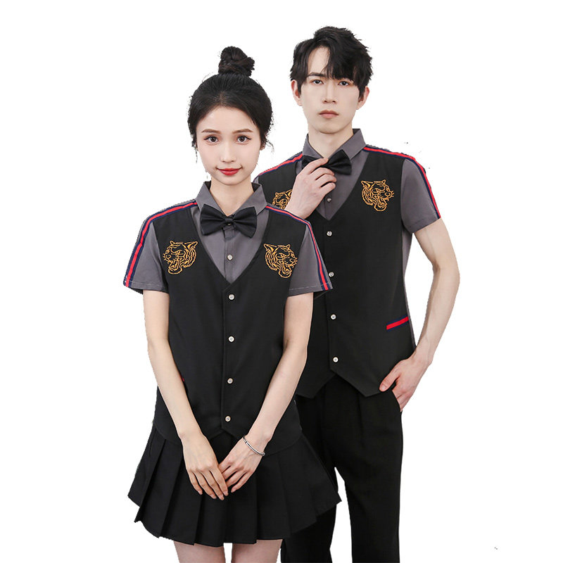 714-H665P55控79/2025新款夏装男女假两件马甲衬衫潮流制服工作服,男装衬衫,星座714(原C313)