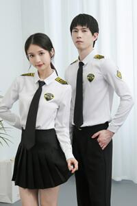 714-D516P45/2025春季男女空少服衬衫修身KTV发型师夜店工作服图片