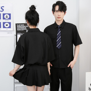 714-C3054P40送配饰控59/2025新款夏季宽松短袖衬衫学院风制服装图片