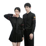 714-TD513P35/2025春季韩版男女工作服衬衫发型师奶茶店制服衬衣，男装衬衫，星座714(原C313)