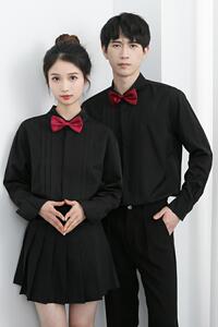 714-D3051P45控69/2025新款男女同款制服衬衫礼服前台ktv酒吧制服图片
