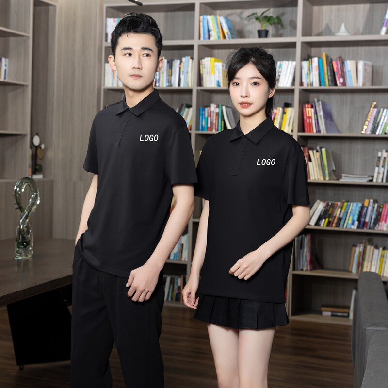 714-C3016P35控49/2025夏季男女短袖Polo衫团建纯色工作服三色图片
