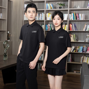 714-C3016P35控49/2025夏季男女短袖Polo衫团建纯色工作服三色图片