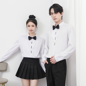 714-D3059P45控59/2025秋季衬衫发型师奶茶店西餐厅工作服礼服图片