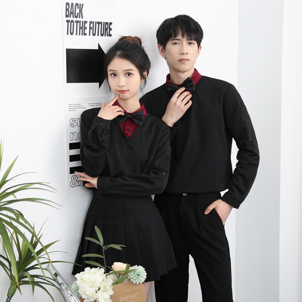 714-D3048P45控69/2025新款男女工作服假两件制服ktv酒吧餐厅制服,男装工装外套,星座714(原C313)