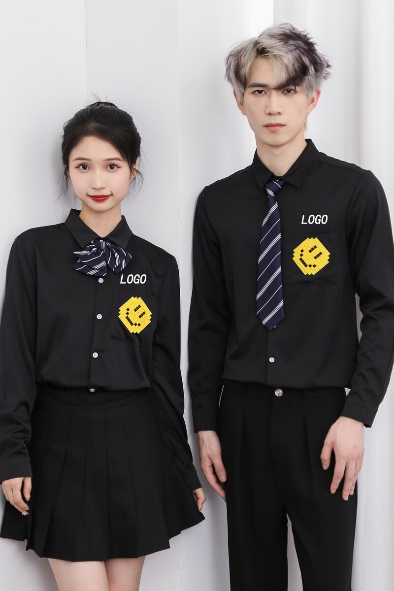 714-C3068P40控59/2025春季长袖衬衫男女餐厅奶茶店ktv酒吧工作服,男装衬衫,星座714(原C313)