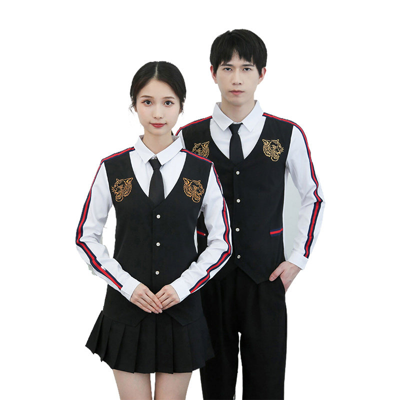 714-H654P55/2025春季男女工作服衬衫修身假两件马甲KTV发型师装,男装衬衫,星座714(原C313)