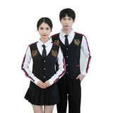 714-H654P55/2025春季男女工作服衬衫修身假两件马甲KTV发型师装，男装衬衫，星座714(原C313)