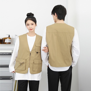 714-M3092P55控79/2025秋季工装马甲户外团建理发店奶茶店工作服图片