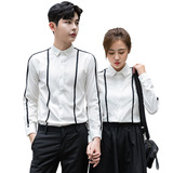 714-D07P45/情侣装2025秋季男女同款长袖衬衫结婚照伴郎服S-5XL，男装衬衫，星座714(原C313)