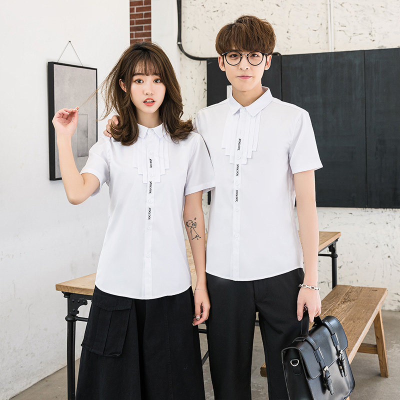 714-C631P40/2025情侣装韩版修身简约短袖衬衫礼服工作衬衣S-5XL,男装T恤,星座714(原C313)