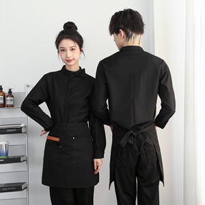 714-F3072P50控75/2025春夏餐厅理发店奶茶店工作服衬衫潮流装图片