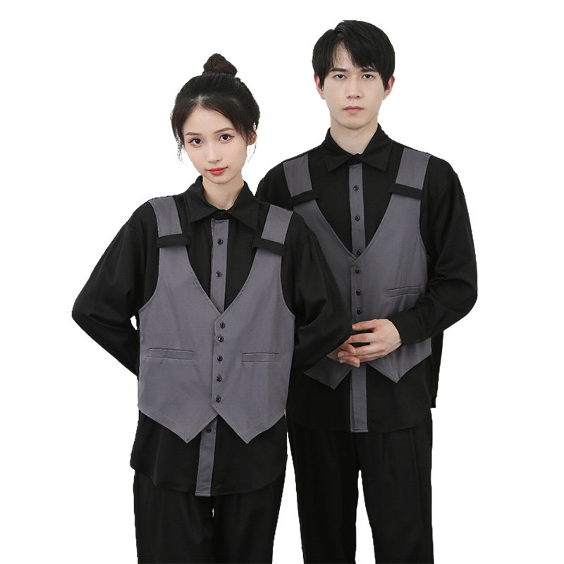 714-H3020P55控79/2025春季宽松马甲假两件工作服衬衫韩系制服,男装衬衫,星座714(原C313)