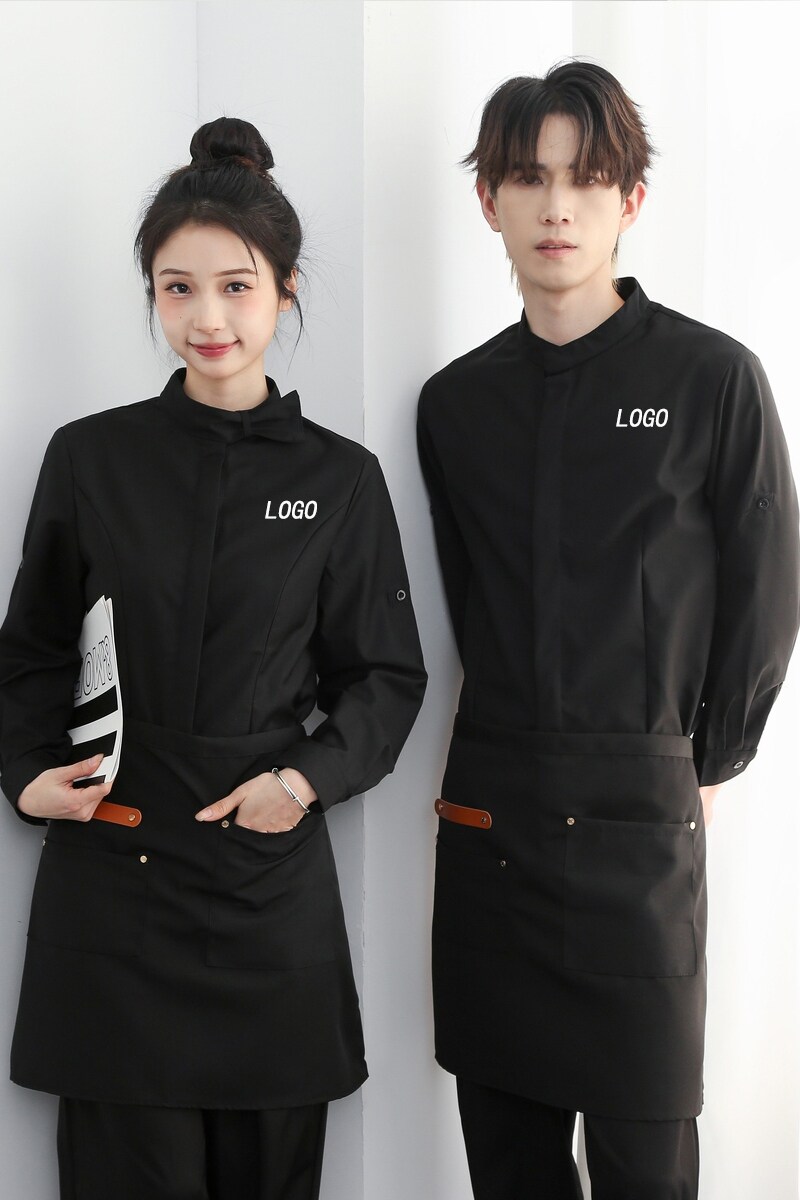 714-F3071P50控75/2025春夏立领男九分袖衬衫餐厅奶茶店服发型师,男装衬衫,星座714(原C313)