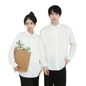 714-D3039P45控65/2025春简约长袖衬衫餐厅美发厅奶茶店店服宽松图片