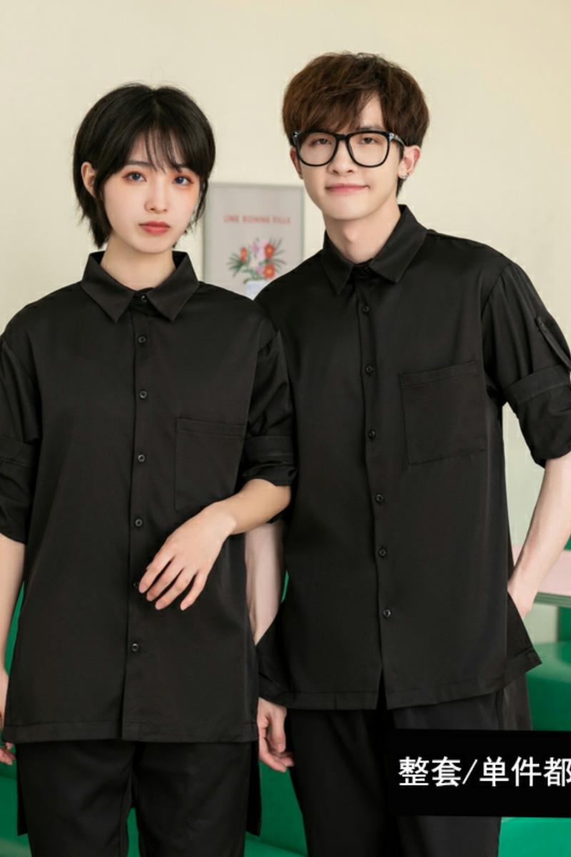 714-F636P50/2025情侣装酒吧餐厅美发厅工作服衬衫宽松日系S-5XL,男装衬衫,星座714(原C313)