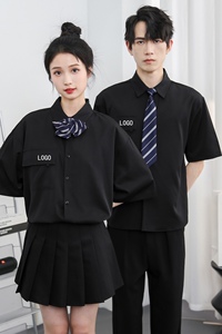 714-C3054P40送配饰控59/2025新款夏季宽松短袖衬衫学院风制服装图片