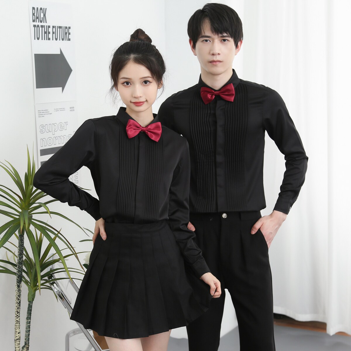 714-Y207P45控65/2026秋季酒吧餐厅礼服衬衫伴郎发型师工作制服图片
