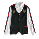 714-H654P55/2022情侣装工作服衬衫假两件马甲衬衣酒吧餐厅S-5XL，男装衬衫，星座714(原C313)