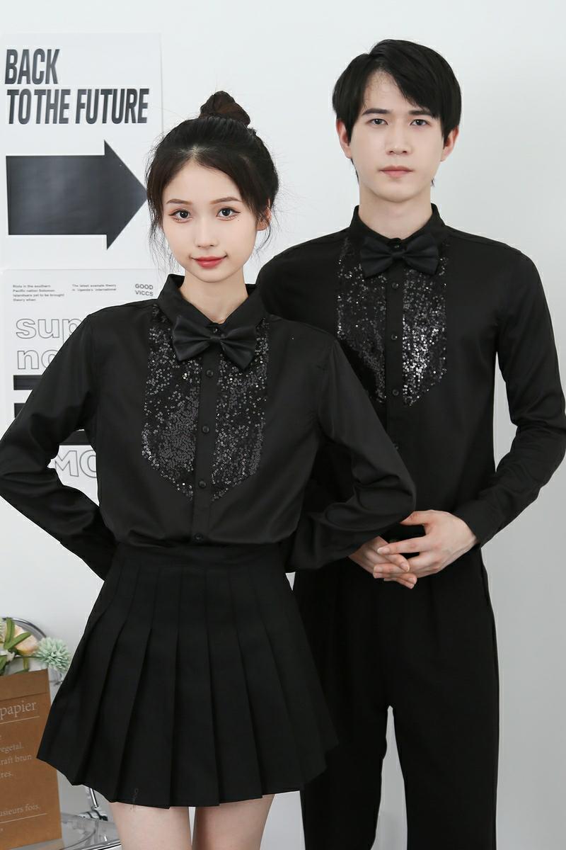714-D605P45控65/2025春修身工作服衬衫亮片酒吧舞蹈迎宾制服,男装衬衫,星座714(原C313)